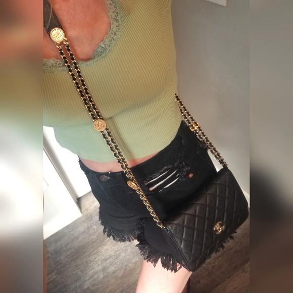 Chanel Boy Crossbody Twist Your Buttons Quilted Caviar WOC Wallet Double Chain - Picture 1 of 17